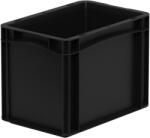 Bekuplast Basicline Euro láda 300x200x220 mm, alja és oldala zárt, Fekete (2231_000315_000001L)