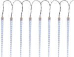  Fényfüggöny, MagicHome Vianoce Icicle, 288 LED, 350 cm, hidegfehér, 8 jégcsappal, vízesés hatás, 230 V, 50 Hz, kültéri, átlátszó kábel