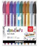 Zebra Doodler'z Glitter" zselés toll készlet, 10 csillámos szín, 0, 33 mm, Zebra (5024475026193)