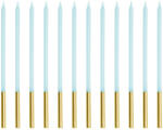Sima születésnapi gyertya, világoskék, 14 cm (1 db / 12 db. ) (SCD-4-011J)