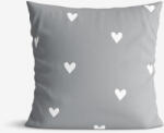 Goldea pamut párnahuzat - szívecskék, szürke alapon 70 x 90 cm
