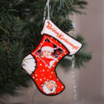 NagyAjándék Fényképes karácsonyfadísz, kiscsizma