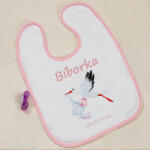 NagyAjándék Bébi előke gólyával - kislány