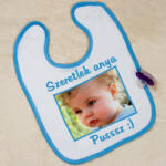 NagyAjándék Fényképes bébi előke - kék