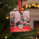 Nagyajándék Egyedi fényképes akril karácsonyfadísz