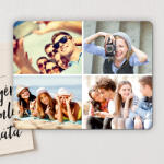 NagyAjándék Egyedi fa hűtőmágnes 4 fényképpel