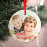 NagyAjándék Fényképes üveg karácsonyfadísz