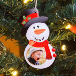 NagyAjándék Fényképes karácsonyfadísz, Hóember alakú