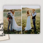 NagyAjándék Fényképes fa hűtőmágnes 2 képpel