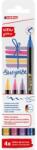 edding Marker Edding 1340 Glitter, set 4 culori glitter, varf tip pensula 1-6 mm (ED134043)
