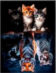 NORIMPEX - Puzzle Tablou Diamant: Pisici și fiare 30x40cm - 1 - 39 piese