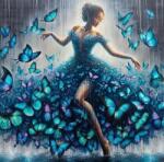 NORIMPEX - Puzzle Tablou Diamant: Dansatoare cu fluturi 30x40cm - 1 - 39 piese
