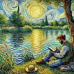 NORIMPEX - Puzzle Tablou Diamant: Omul de lângă lac 30x40cm - 1 - 39 piese