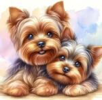 NORIMPEX - Puzzle Tablou Diamant: Doi Yorkshire Terrier 30x40cm - 1 - 39 piese