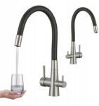 Laveo Konyhai Csaptelep Vízszűrő Csatlakozással, Flexibilis Inox Kifolyócsővel (BRI_768D)