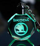 Skoda kulcstartó lézergravírozott váltakozó Led fénnyel (Skoda)