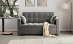  Canapea extensibila 2 locuri 140x77x90 cm Tapitata Catifea Gri Inchis Model One (cod: 25085) (C3130-9456) Canapea