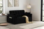  Canapea extensibila 2 locuri 140x77x90 cm Tapitata Catifea Neagra Model One (cod: 25085) (C3268-9333) Canapea