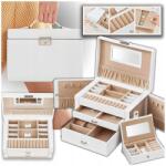  Ékszerdoboz Rendszerező Láda Ajándék Utazó Láda (SZKATUŁKA NA BIŻUTERIĘ KOLCZYKI BIAŁY KUFER l)