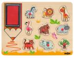 Woodyland Afrika állatai bélyegző puzzle gyerekeknek 3+ fa játék (rerhrrh)