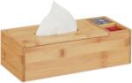 Relaxdays Dispenser de șervețele din bambus Relaxdays cu 2 compartimente (10053135)