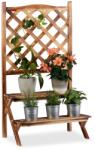 Relaxdays Suport pentru flori Relaxdays cu spalier, ars (10033857)