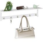 Relaxdays Cuier de haine de perete Relaxdays alb cu raft (10048954)