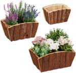 Relaxdays Cutie de flori din lemn Relaxdays, set de 3 (10060058)