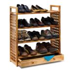 Relaxdays Suport pentru pantofi Relaxdays din lemn de nuc cu sertar (10031093) Pantofar