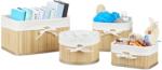 Relaxdays Coșuri de depozitare Relaxdays, set de 4, bambus (10026207)