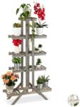 Relaxdays Suport de flori din lemn Relaxdays cu 5 trepte (10033789)