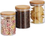 Relaxdays Set Relaxdays de 3 borcane de sticlă pentru depozitare 600 ml (10044220)