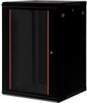 Lande PROlineB 600x600 lapraszerelt 18U 19" fali rack szekrény fekete (LN-WB-18U6060-BL-F)