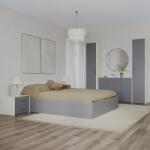 haaus Set dormitor Malmo V5, Pat 200 x 160 cm, Stejar Alb/Antracit (923303)