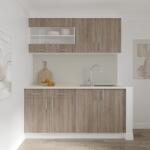 haaus Set Bucatarie Karo V8, Stejar Sonoma Inchis/Alb, Blat Thermo 28 mm, L 160 cm (919603)