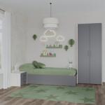 haaus Set dormitor Malmo V18, Pat 200 x 90 cm, Stejar Alb/Antracit (923242)