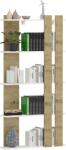 haaus Biblioteca Elmo, 5 Polite, Alb/Stejar Artisan, 80 x 20 x 160 cm (924720)
