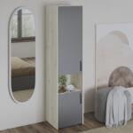 haaus Dulap Malmo, 2 Usi, cu spatiu, Stejar Alb/Antracit, 50 x 42 x 200 cm (922917)