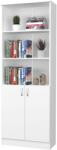 haaus Biblioteca Flint, cu Usi Inferioare si 2 Polite, Alba, 70 x 32 x 196 cm (916428)