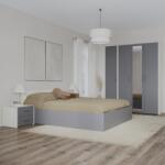 haaus Set dormitor Malmo V7, Pat 200 x 140 cm, Stejar Alb/Antracit (923136)