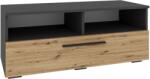 haaus Comoda Kos, O Usa, 2 Polite, Antracit/Stejar Artisan, 95 x 40 x 39 cm (921231)