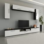 haaus Living Kos V6, Negru/Alb Lucios, MDF, L 285 cm (921781)