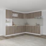 haaus Set Bucatarie Colt Karo V36, Stejar Sonoma Inchis/Alb, Blat Thermo 28 mm, L 280 x 220 cm (919887)
