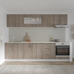 haaus Set Bucatarie Karo V22, Stejar Sonoma Inchis/Alb, Blat Thermo 28 mm, L 280 cm (919740)