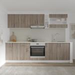 haaus Set Bucatarie Karo V19, Stejar Sonoma Inchis/Alb, Blat Thermo 28 mm, L 260 cm (919719)