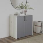 haaus Comoda Malmo, 2 Usi, Stejar Alb/Antracit, 81 x 42 x 80 cm (922757)