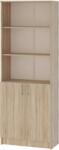 haaus Biblioteca Flint, cu Usi Inferioare si 2 Polite, Stejar Sonoma, 70 x 32 x 196 cm (910822)