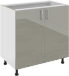 haaus Corp Baza Karo, 2 Usi, Gri Lucios/Alb, MDF, 80 x 50 x 80 cm (924102)