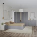 haaus Set dormitor Malmo V9, Pat 200 x 160 cm, Stejar Alb/Antracit (923341)