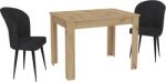 haaus Set Masa Zeta, Stejar Artisan, 2 Scaune, Negre, 102 x 69 x 75 cm (925277)